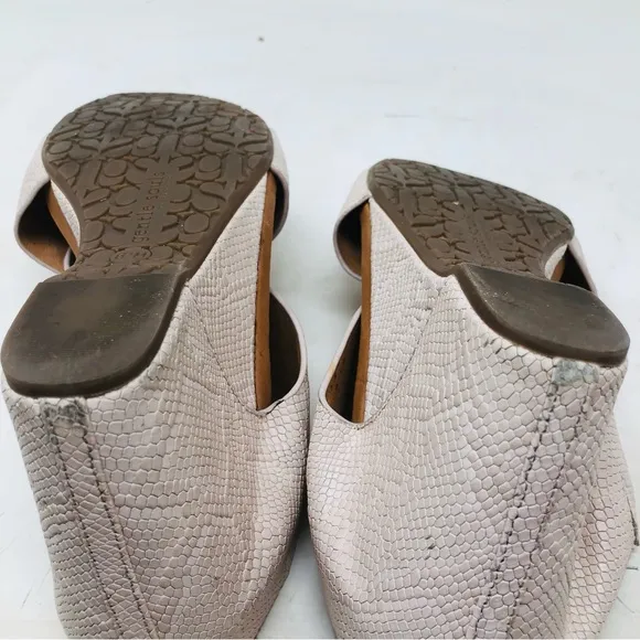 Gentle Souls Inna Snake Print Leather Wedge Sandals.
