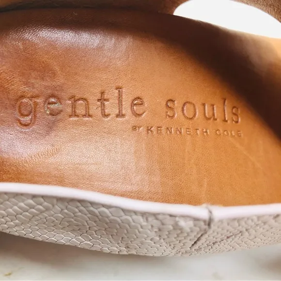 Gentle Souls Inna Snake Print Leather Wedge Sandals.