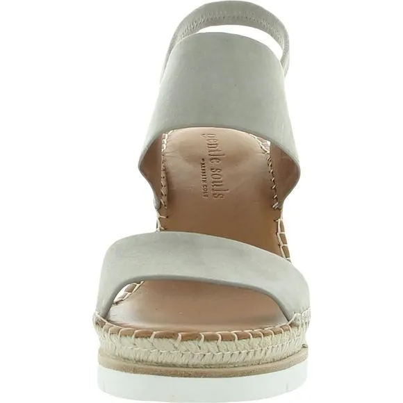 GENTLE SOULS KENNETH COLE Womens Beige 1&quot; Platform Elyssa Wedge Shoes 10