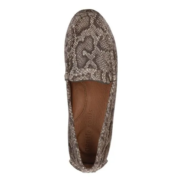 GENTLE SOULS KENNETH COLE Womens Beige Python Mina Loafers Shoes 7.5