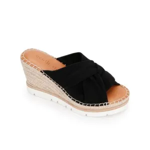 GENTLE SOULS KENNETH COLE Womens Black 1-1/2&quot; Platform Elyssa 2 Wedge Shoes 8.5
