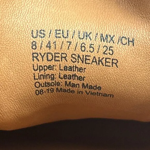 Gentle Souls Ryder GMF9001LE Cognac Leather Upper Sneakers Shoes Mens 8M