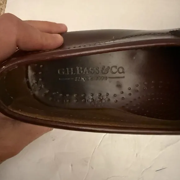 G.H. Bass &amp; Co. Weejuns Men's Leather Penny Loafers Size 8.5 Wine/Burgundy