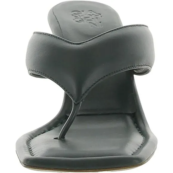 Gia Borghini Womens Gia 6 Green Leather Thong Slides Wedge Sandals Shoes New