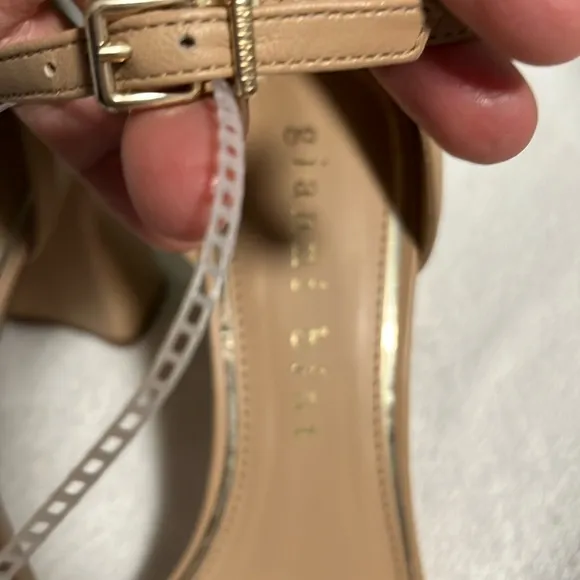 Gianni Bini Elegant Tan Block Heel Sandals