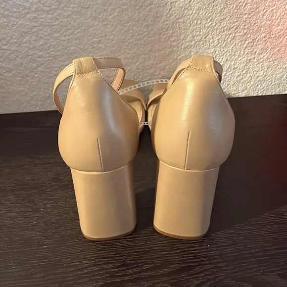 Gianni Bini Elegant Tan Block Heel Sandals