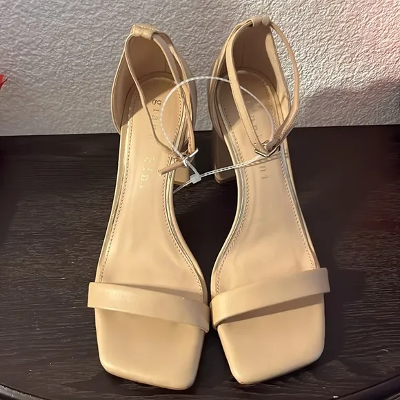 Gianni Bini Elegant Tan Block Heel Sandals