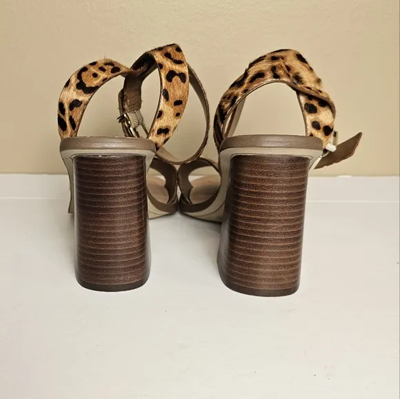 Gianni Bini Marilane Leopard Calfhair Sandals Size 7 New