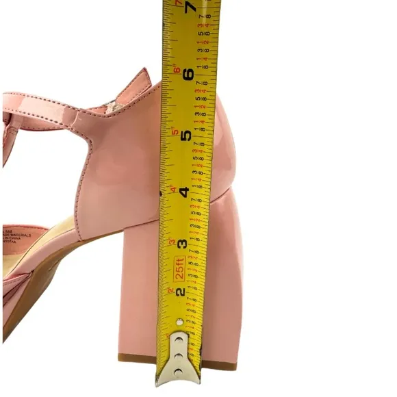 Gianni Bini New Rules Mellow Rose Pink Platform Mary Jane Block Heel - Size 9.5