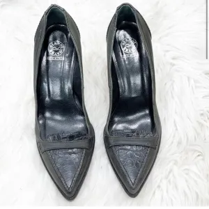 Gianni Bravo Gray and Black Crocodile Heels 36
