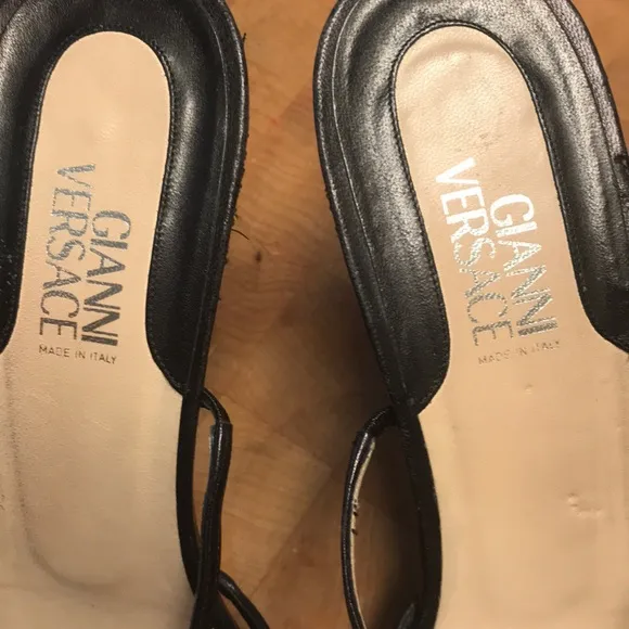 GIANNI VERSACE Sexy Black Beaded 4 in Heel Sandals