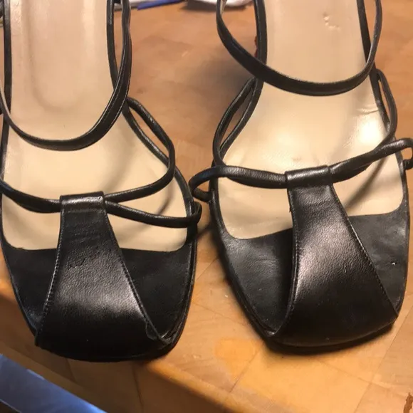 GIANNI VERSACE Sexy Black Beaded 4 in Heel Sandals