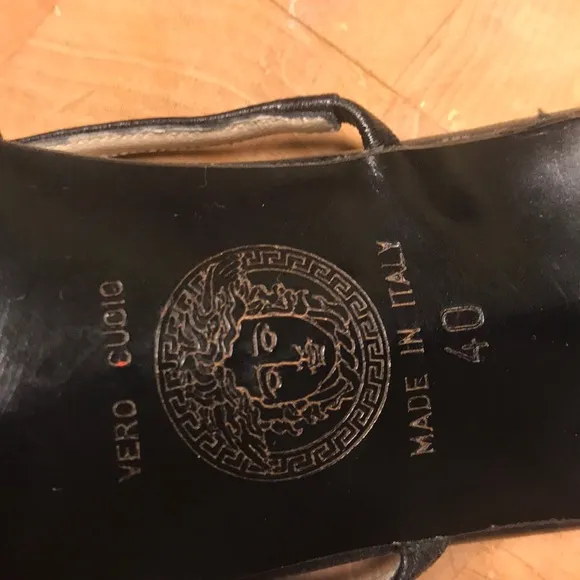 GIANNI VERSACE Sexy Black Beaded 4 in Heel Sandals