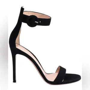 Gianvito Rossi Open Toe Black High Heel Sandals