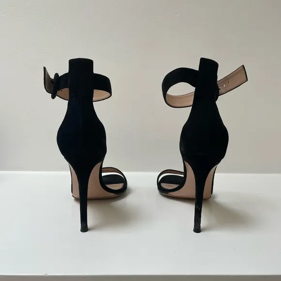 Gianvito Rossi Open Toe Black High Heel Sandals