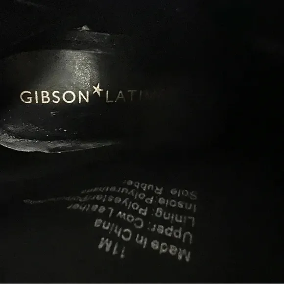 Gibson Latimer Vina Leather Croc EmbossedSquare Toe Block Heel Ankle Boots 11