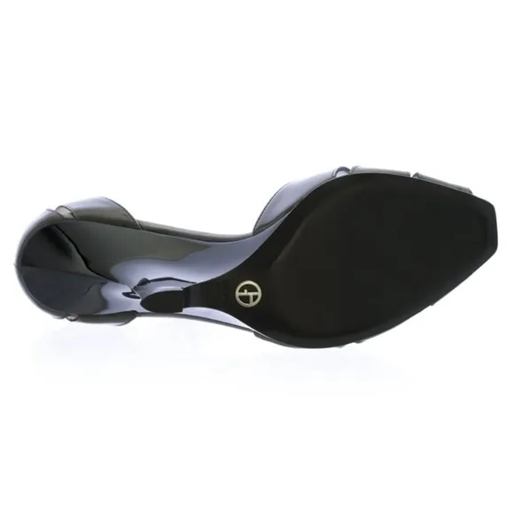 Giorgio Armani Women's Patent Leather Stiletto Wedges 9.5 Grey