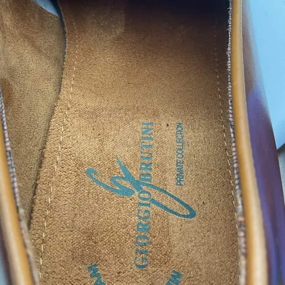 Giorgio Brutini Elegant Brown Leather Men's Loafers size 12 M