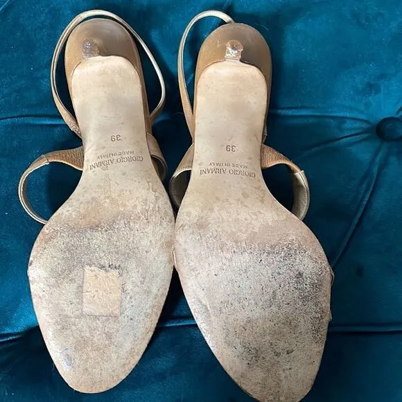 GIORGIO ARMANI BEIGE SANDALS SZ 9