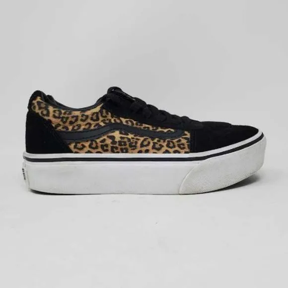 Girl's 1.5 Vans Old Skool platform leopard shoes