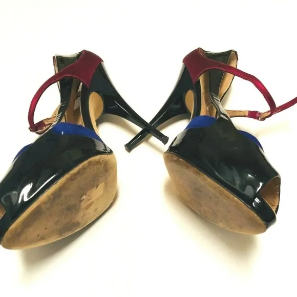 Giuseppe Zanotti Black Burgundi Peep Toe heels 9