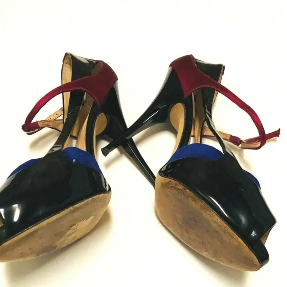 Giuseppe Zanotti Black Burgundi Peep Toe heels 9