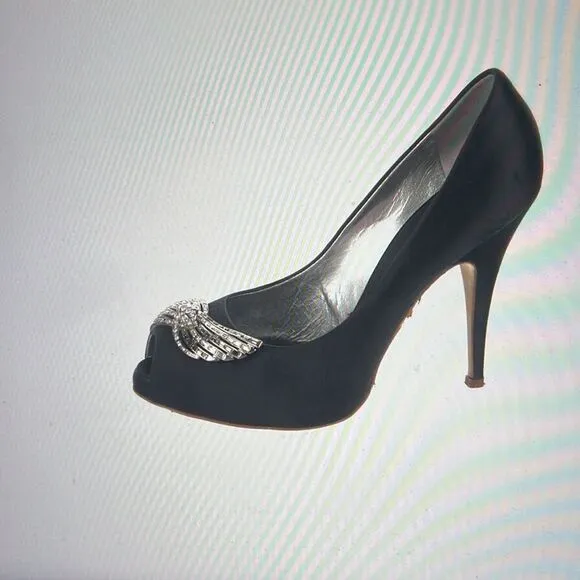 Giuseppe Zanotti black silk beautiful shoes 8.5