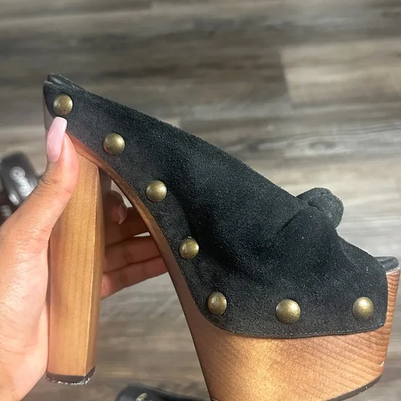 Giuseppe Zanotti Black Suede Platform Heels