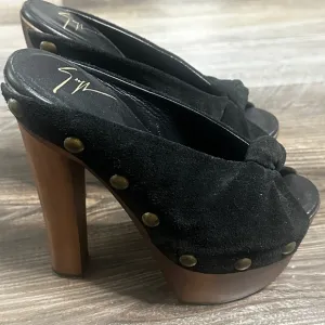 Giuseppe Zanotti Black Suede Platform Heels