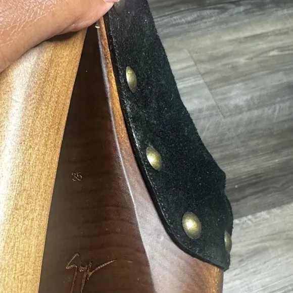 Giuseppe Zanotti Black Suede Platform Heels