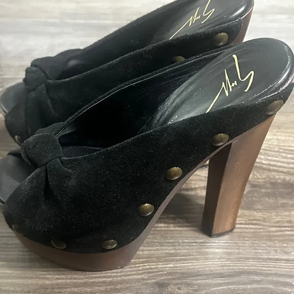 Giuseppe Zanotti Black Suede Platform Heels