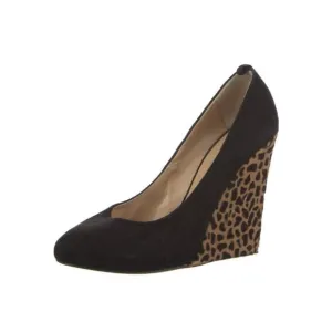 Giuseppe ZANOTTI Black Suede Pony Hair Platform Wedge Shoes IT 37 US 7