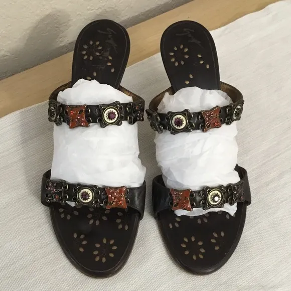 Giuseppe Zanotti Heel Slide Jewel Sandals Sz.7B