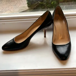 GIUSEPPE ZANOTTI LADIES BLACK LEATHER BROWN HEEL SHOES-9