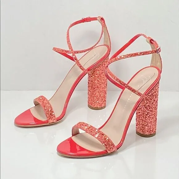Giuseppe Zanotti Block-Heel Glitter Sandals size 38