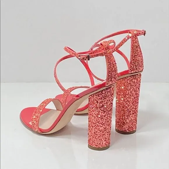 Giuseppe Zanotti Block-Heel Glitter Sandals size 38