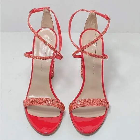 Giuseppe Zanotti Block-Heel Glitter Sandals size 38