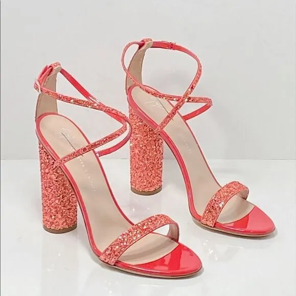Giuseppe Zanotti Block-Heel Glitter Sandals size 38