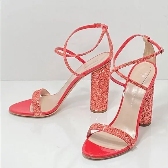 Giuseppe Zanotti Block-Heel Glitter Sandals size 38