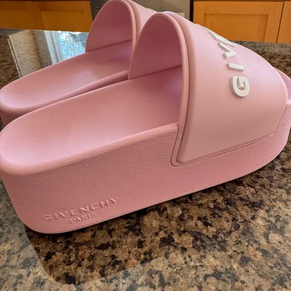 Givenchy logo Pink Platform Slides Shoes 36 6 7