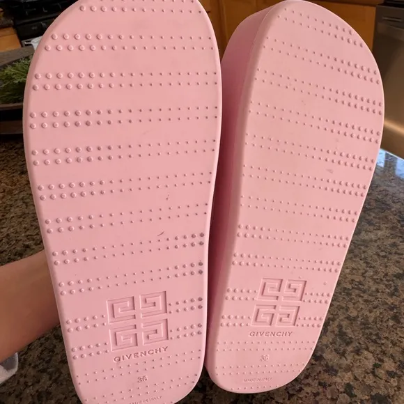 Givenchy logo Pink Platform Slides Shoes 36 6 7