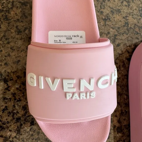 Givenchy logo Pink Platform Slides Shoes 36 6 7
