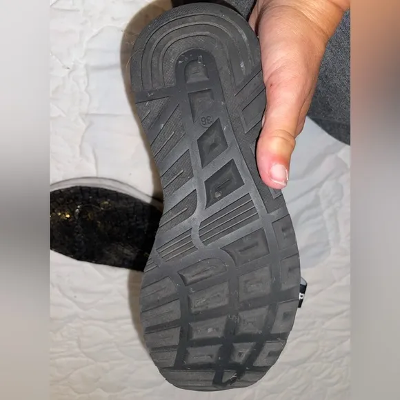 Gold and Black Athletic Shoes