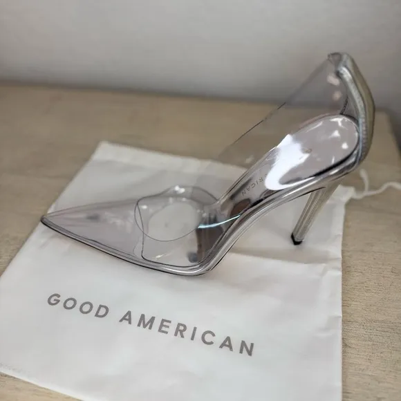 Good America | Clear Cinder-F*KING-ella Pump “Glass” Heels