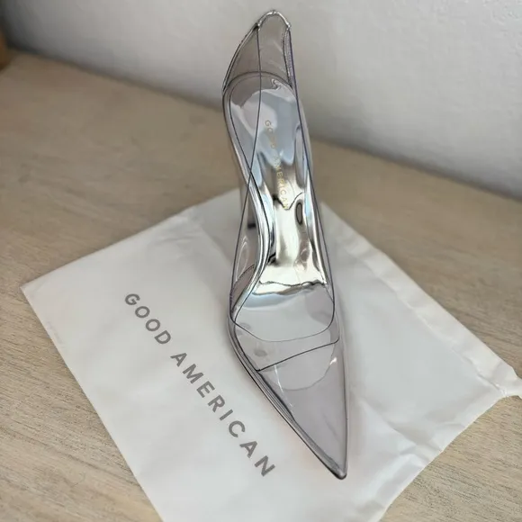 Good America | Clear Cinder-F*KING-ella Pump “Glass” Heels
