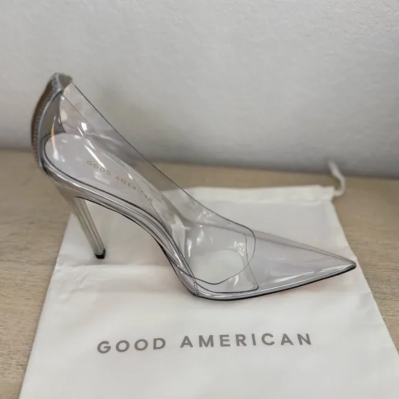Good America | Clear Cinder-F*KING-ella Pump “Glass” Heels