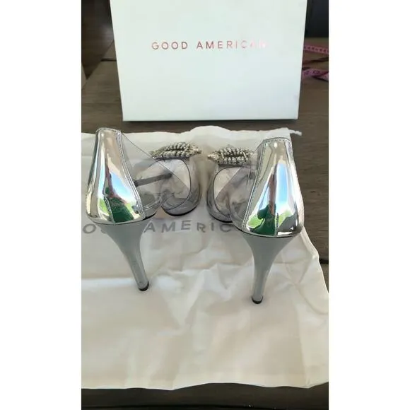 Good American Cinder-F**king-Rella Pump in Glass - 11.5