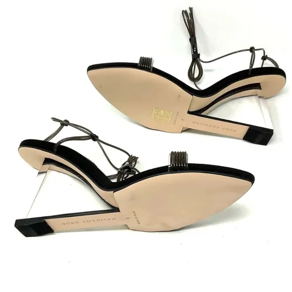 Good American Clear Wedge Slingback Sandals