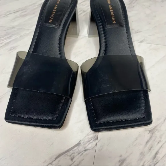 Good American Square Toe Heeled Sandal 7