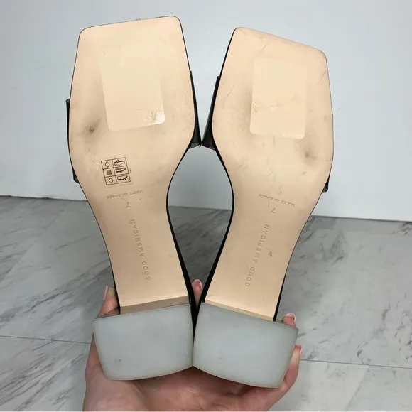 Good American Square Toe Heeled Sandal 7